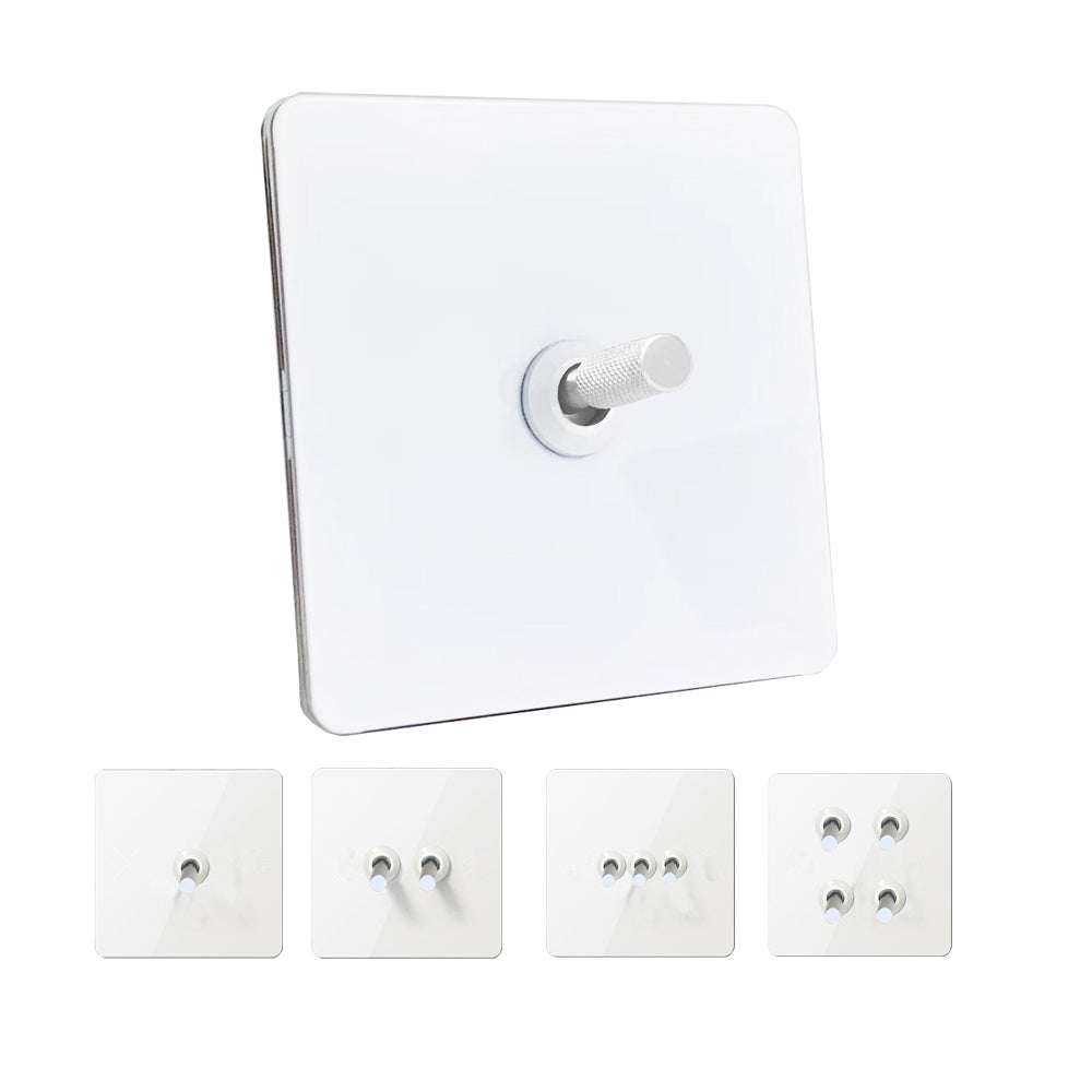Elegant White & Silver Toggle Light Switch - 1 lever