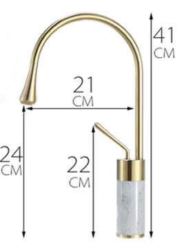 Gold Teardrop Tall Mixer with Granite Base #201857