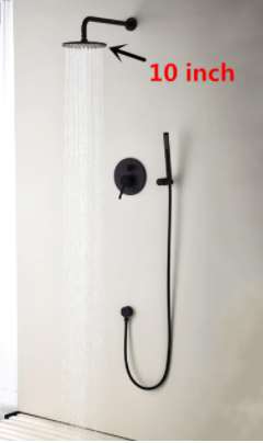 Matt Black Rain Fall Modern Concealed Shower Unit #201910