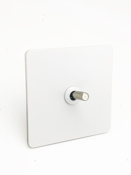 Elegant - White & Silver Toggle Light Switch - 1 lever