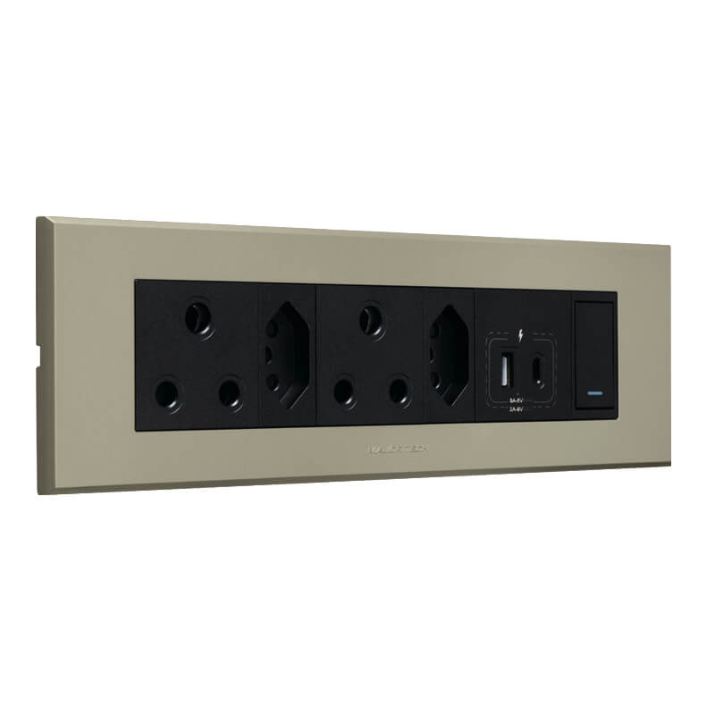 VETI 3 - Double RSA Sockets, Double RSA V-Slim, Combined USB A&C Socket Module