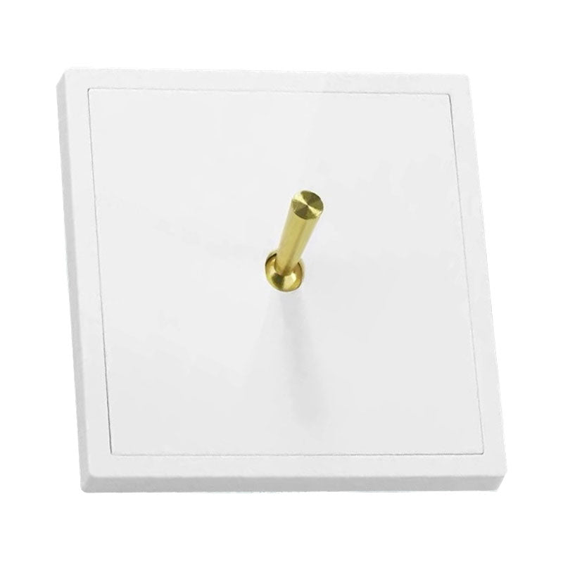Luna White with Brass Toggle 1 Lever