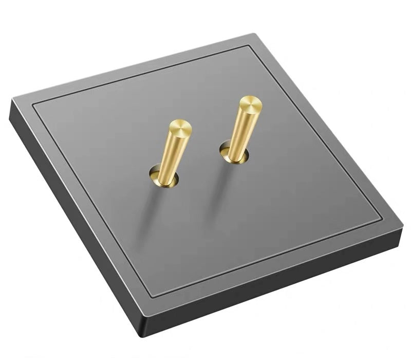 Luna Grey with Brass Toggle 2 lever