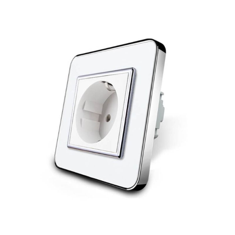 white glass wall plug socket