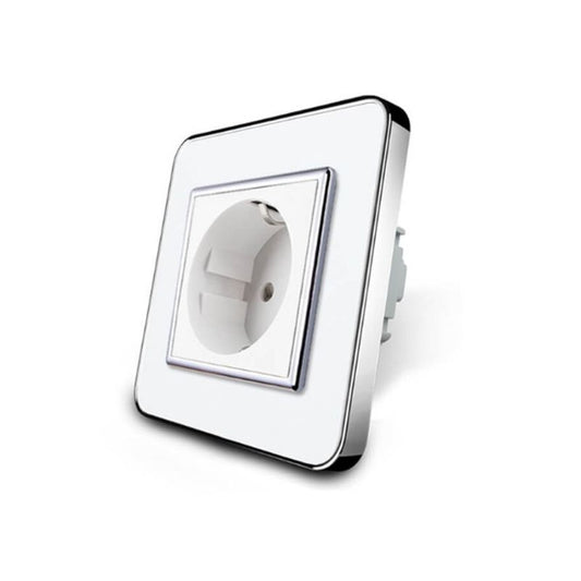 white glass wall plug socket