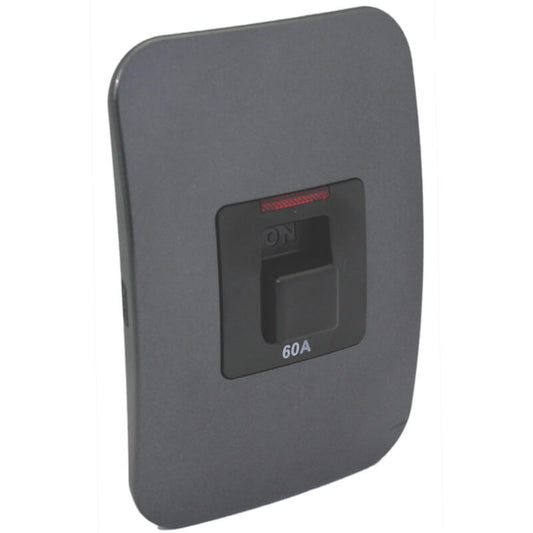 60A Triple Pole Isolator with Indicator - Gun Metal