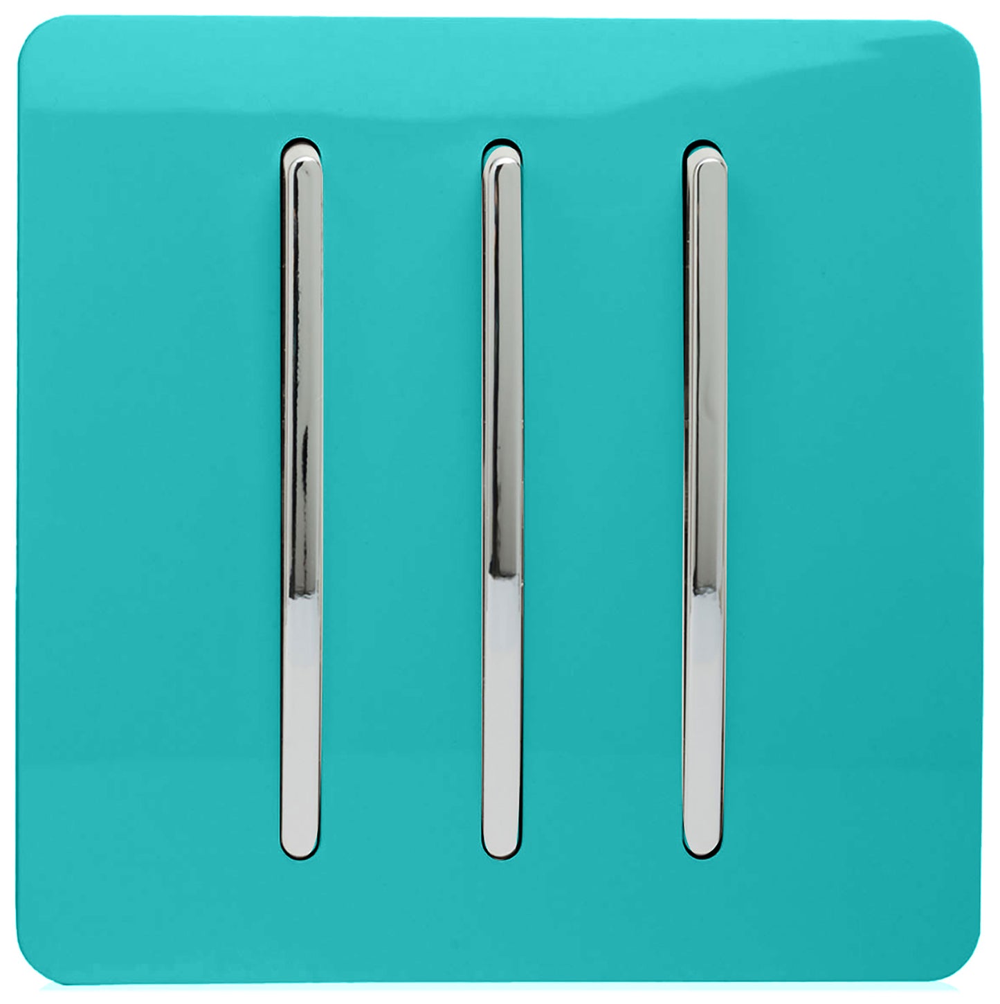 Trendi Bright Teal - 3 Lever - 2 Way - Artistic Modern 10 Amp Rocker Light Switch
