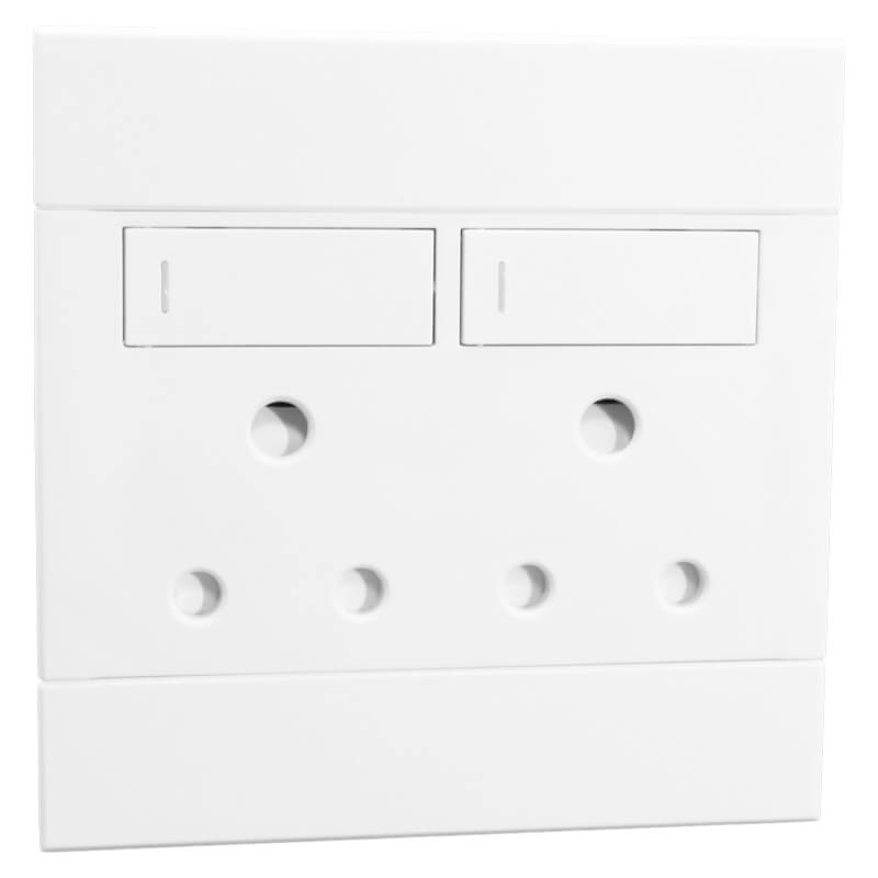Double 16A RSA Socket - White