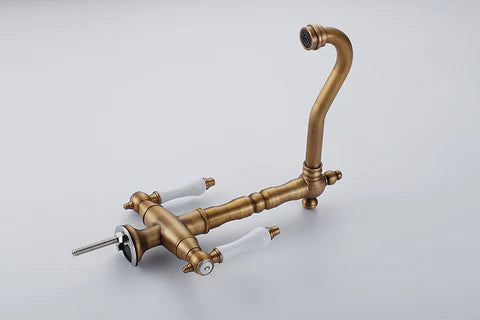 Antique Brass Dual Ceramic Handle Mixer #201774