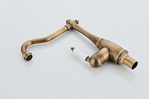 Antique Single Ceramic Lever Brass Basin Mixer