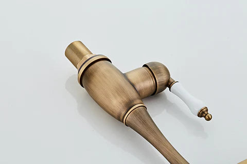 Antique Single Ceramic Lever Brass Basin Mixer