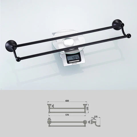 Black Antique Double Towel Rail #20195