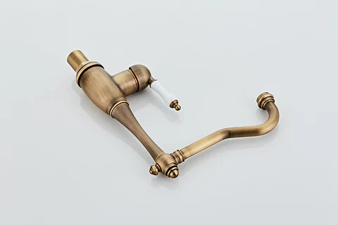 Antique Single Ceramic Lever Brass Basin Mixer
