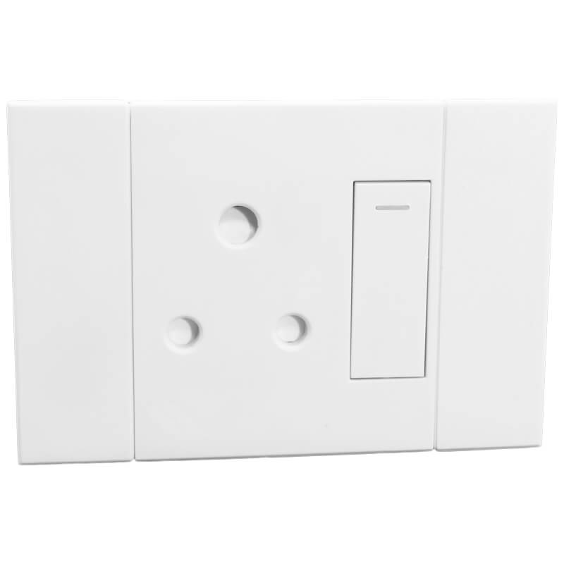Horizontal Single 16A RSA Socket - White