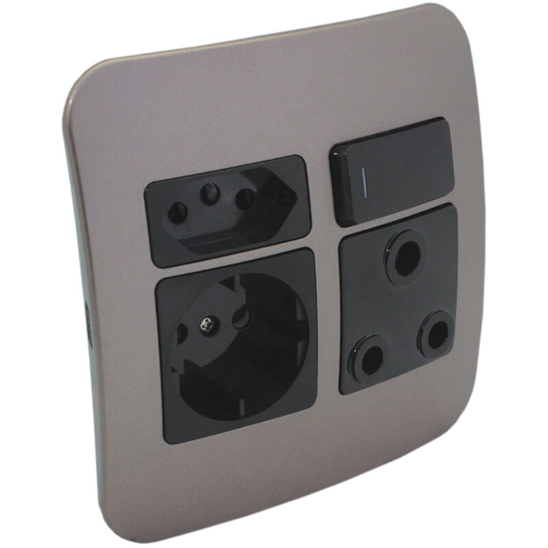 Round 2 Pin Plug Wall Socket