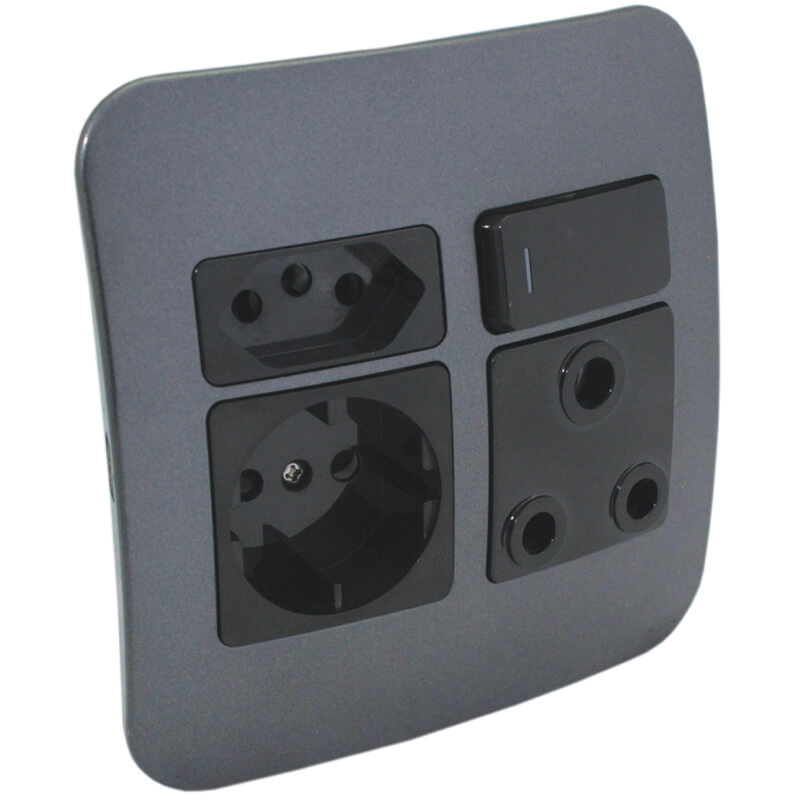 Round 2 Pin Plug Wall Socket