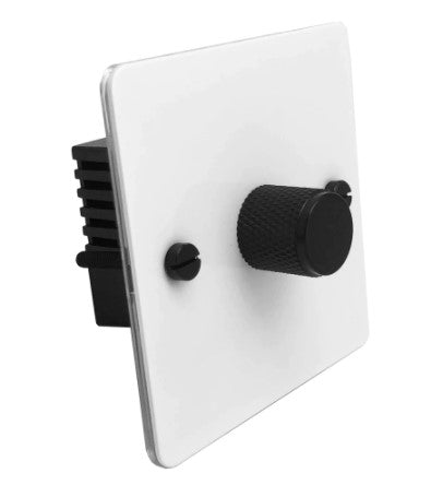 Detailed White & Black Toggle Light Dimmer, 1 Gang