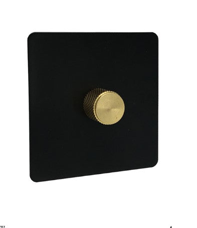 Elegant Black & Gold Toggle Light Dimmer, 1 Gang