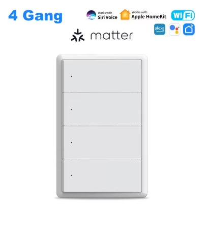 Matter WiFi Smart Wall Light Switch – 1–4 Lever
