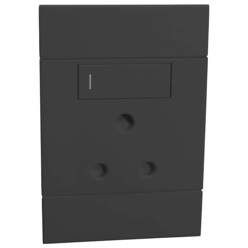 Vertical Single RSA Socket - Charcoal