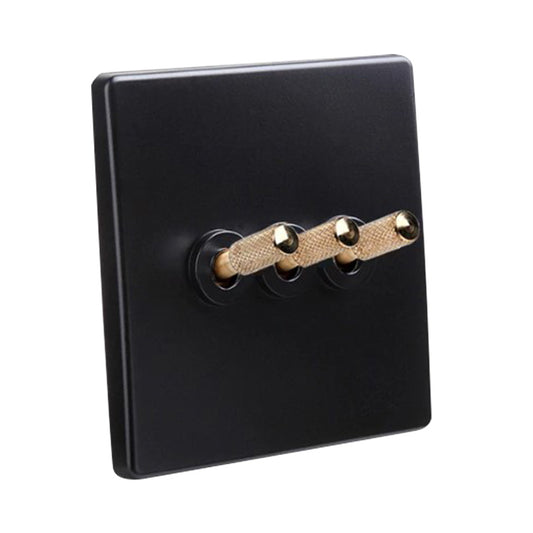 Tex Black with Brass Toggle 3 Lever