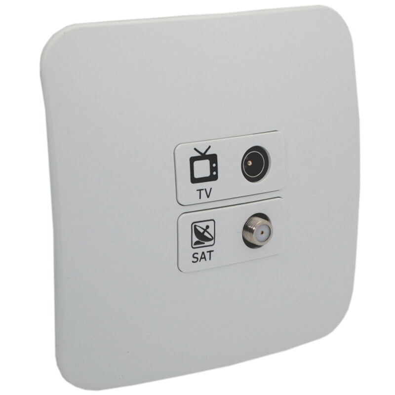 TV and Satellite Socket Outlet - White