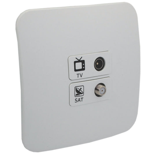 TV and Satellite Socket Outlet - White