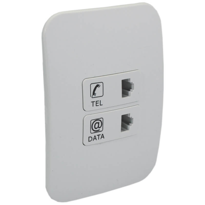 Telephone and Data Socket Outlet - White