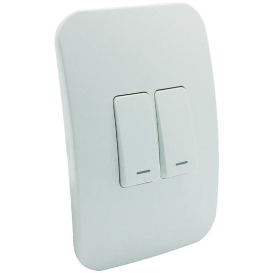Two Lever Light Switch - White