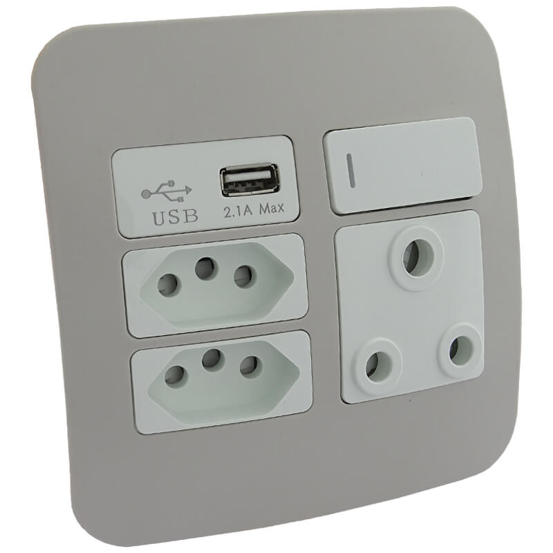 USB Wall Socket - White/Silver/ Cream/Champagne/Bronze