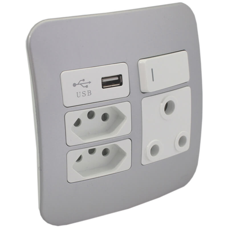USB Wall Socket - White/Silver/ Cream/Champagne/Bronze