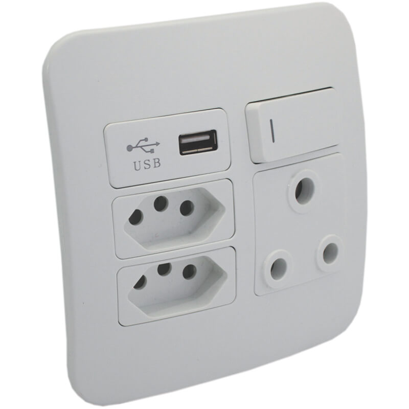 USB Wall Socket - White/Silver/ Cream/Champagne/Bronze
