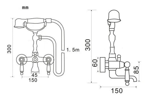 Concealed Antique Brass Bathtub Mixer #201716