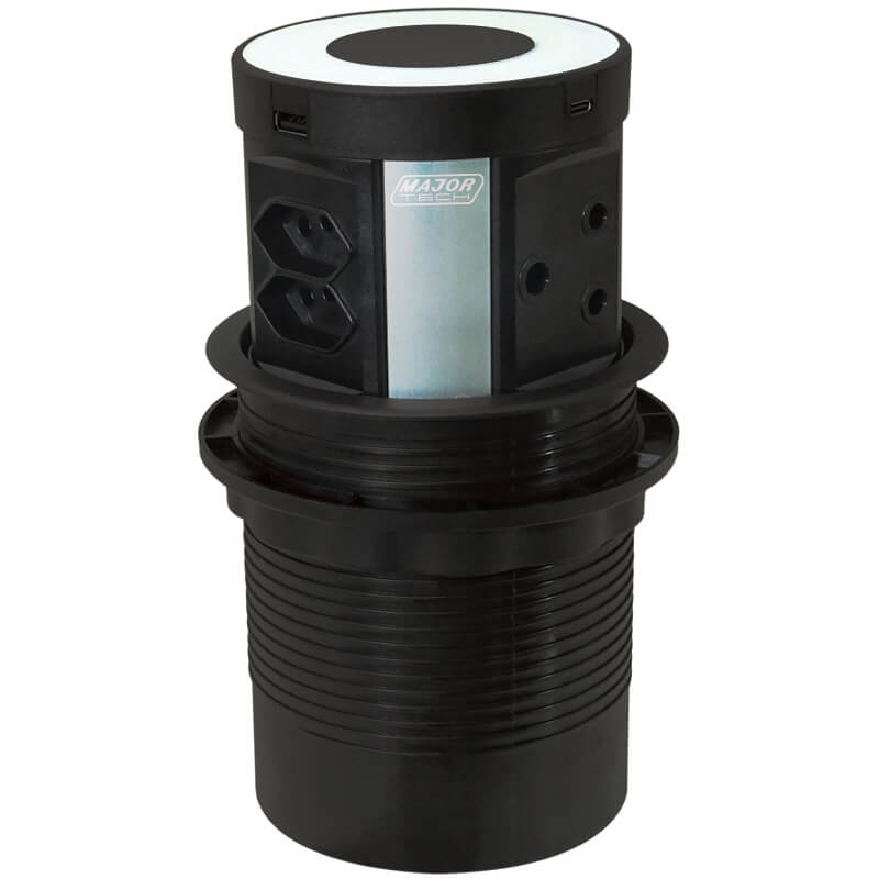 Wireless Charging Pop Up Power Tower - Black