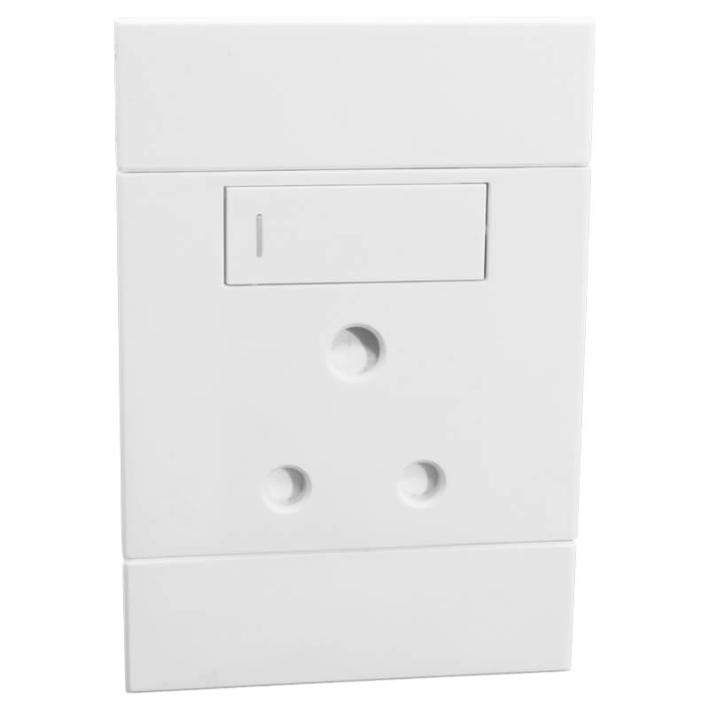 Vertical Single 16A RSA Socket - White