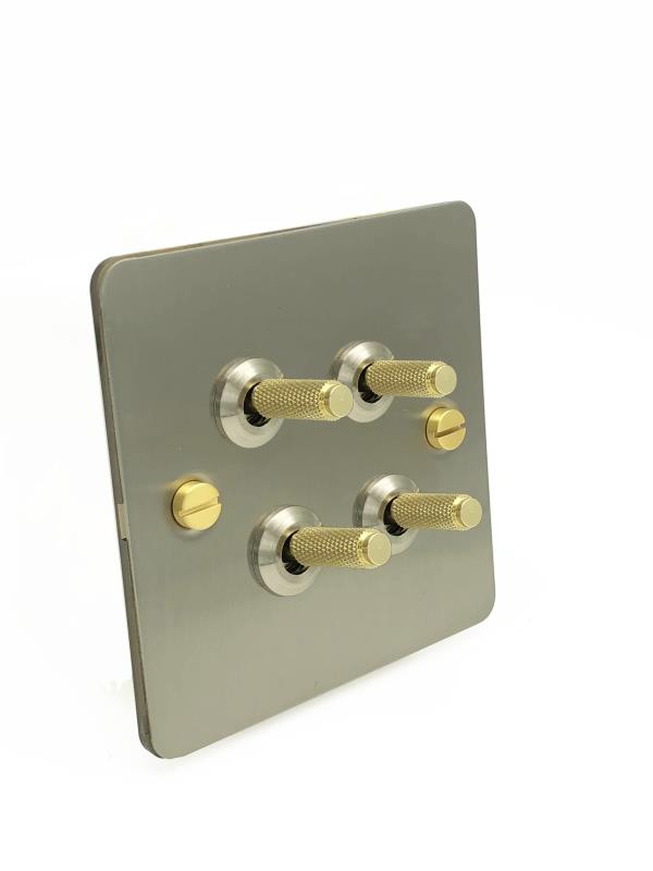 Detailed - Silver with Brass Toggle - 4 lever
