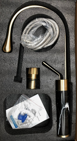 Gold Basin Mixer with Granite Base #20140