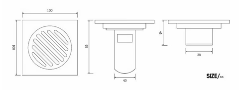 Black Filigree Shower Trap #201913