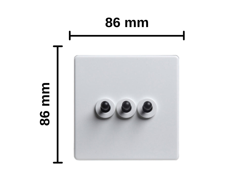 Classic White with black Toggle - 3 Levers