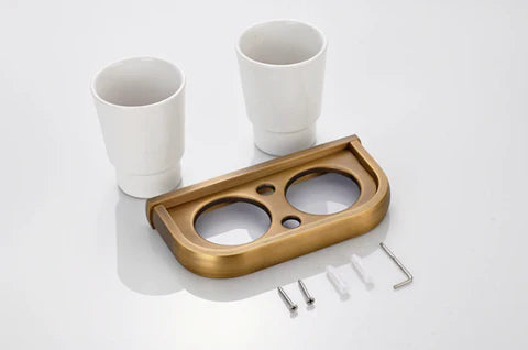 Brass Modern Double Toothbrush Holder #201937
