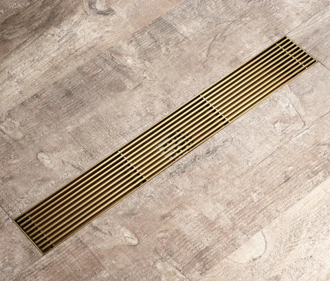 Dark Brushed Brass Linear Shower Trap 60cm #201877