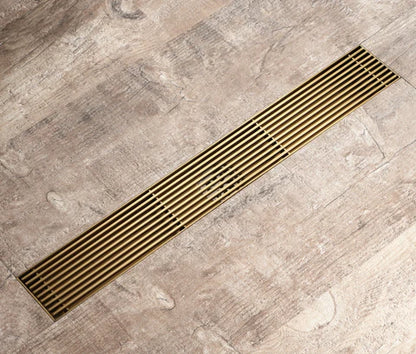 Dark Brushed Brass Linear Shower Trap 60cm #201877