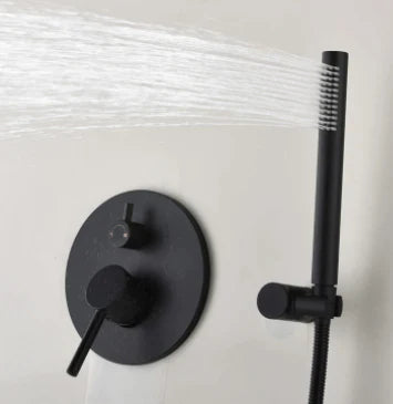 Matt Black Rain Fall Modern Concealed Shower Unit #201910
