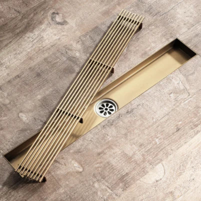 Dark Brushed Brass Linear Shower Trap 60cm #201877