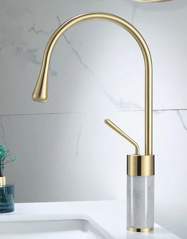 Gold Teardrop Tall Mixer with Granite Base #201857