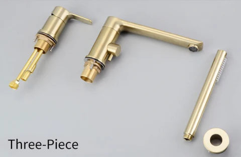 Brushed Gold Modern Bath Mixer with Hand Shower #201868