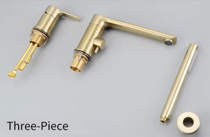Brushed Gold Modern Bath Mixer with Hand Shower #201868