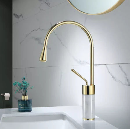Gold Teardrop Tall Mixer with Granite Base #201857