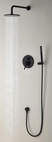 Matt Black Rain Fall Modern Concealed Shower Unit #201910