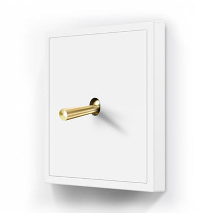 Luna White with Brass Toggle 1 Lever
